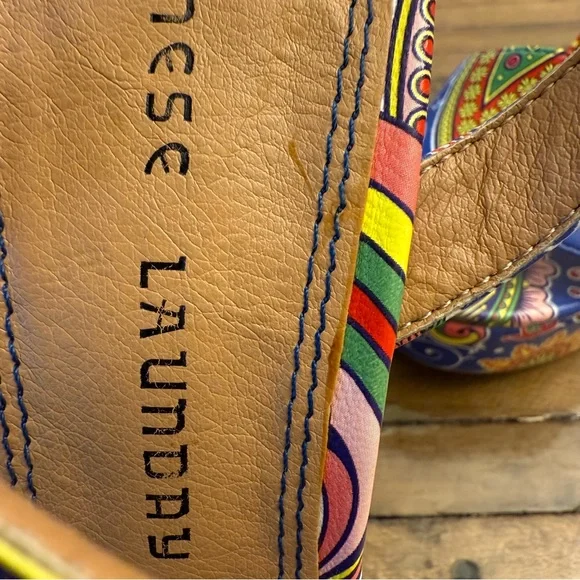 NWOT Chinese Laundry Women’s Abie Paisley Platform Psychedelic Chunky Heels - Picture 13 of 15